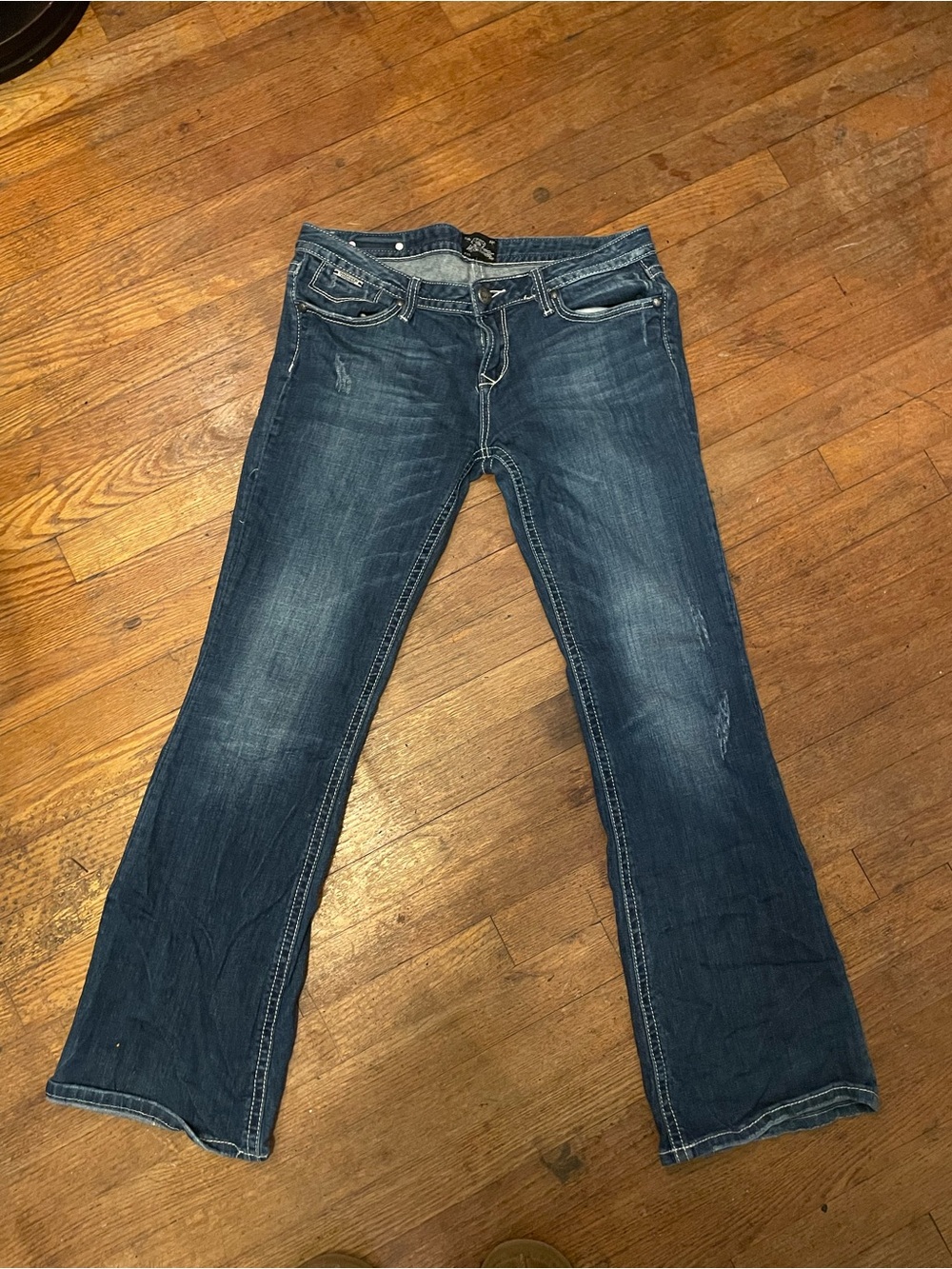 Rerock For Express Dark Blue Women's Bootcut Lowrise Jeans - Classic Denim